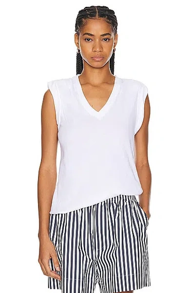 Citizens Of Humanity Edith Roll Sleeve Tee In White