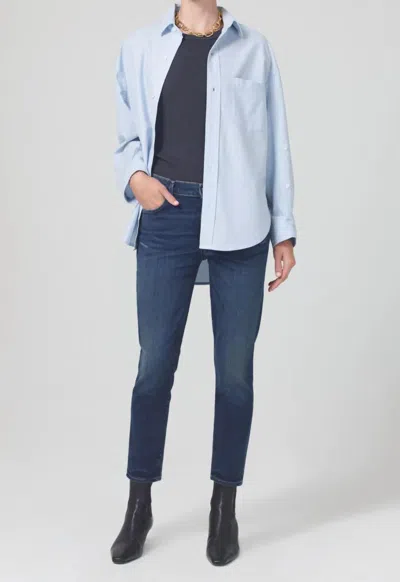 Citizens Of Humanity Ella Mid Rise Slim Crop Jean In Organic Sky Lantern In Multi