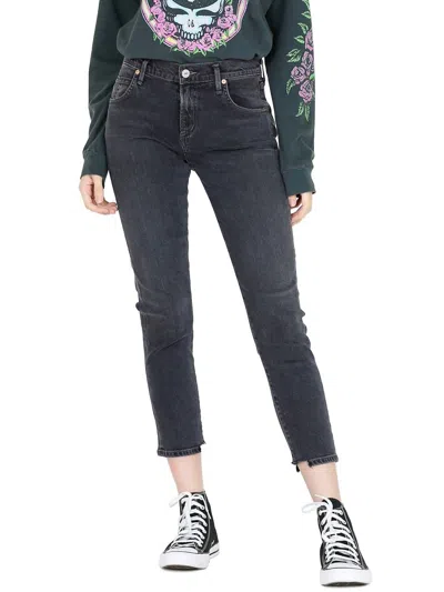 Citizens Of Humanity Elsa Mid Rise Slim Crop Jean In Monochrome In Grey