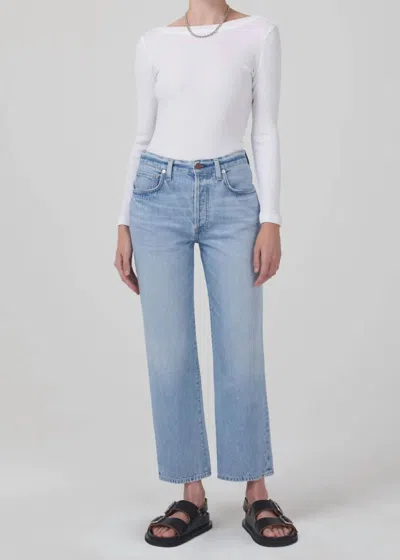 Citizens Of Humanity Emery Crop Relaxed Straight Jean In Moonbeam In Multi