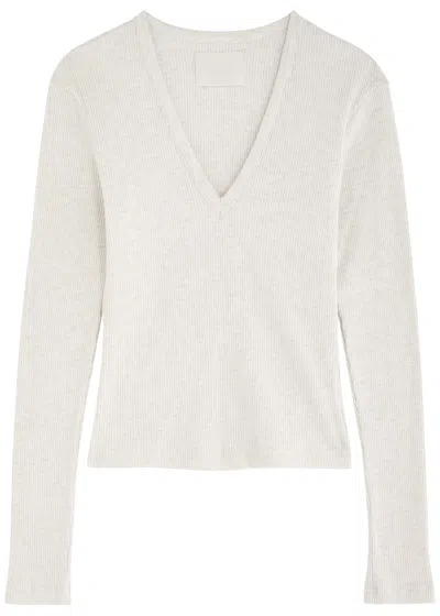 Citizens Of Humanity Emma Ribbed Stretch-jersey Top In Off White
