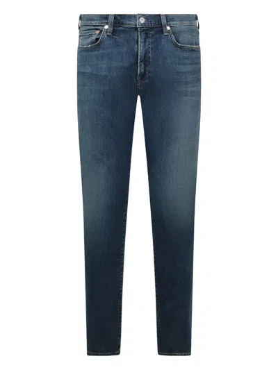 Citizen Of Humanity Engraved-logo Patch Straight-leg Jeans In Blue