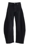 Citizen Of Humanity Horseshoe Cropped Raw Hem Jeans In Black