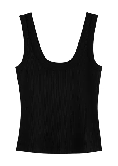 Citizens Of Humanity Faye Ribbed Cotton-blend Tank In Black