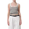 Citizen Of Humanity Citizens Of Humanity Faye Stripe Crop Organic Cotton Blend Tank