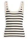Citizen Of Humanity Citizens Of Humanity Faye Stripe Crop Organic Cotton Blend Tank In White