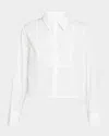 Citizen Of Humanity Citizens Of Humanity Fino Boxy Crop Cotton Tuxedo Shirt In White