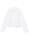 Citizen Of Humanity Fino Boxy Cropped Tuxedo Button Down Top White In White