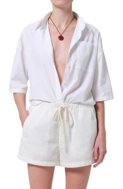Citizens Of Humanity Frances Cape Cotton Cropped Button-up Shirt