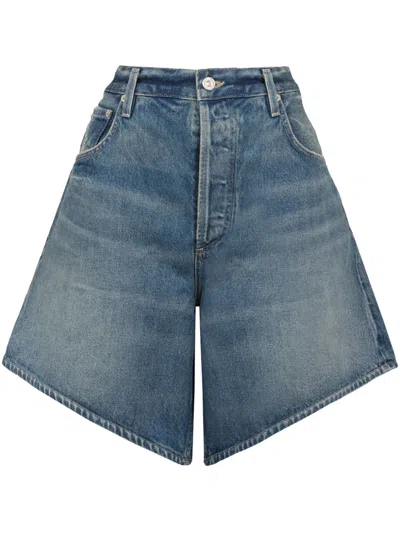 Citizens Of Humanity Gaucho Denim Shorts In Blue