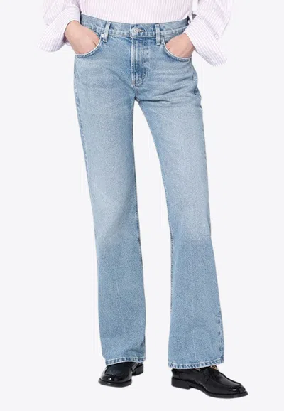 Citizens Of Humanity Genova Low-rise Bootcut Jeans In Blue