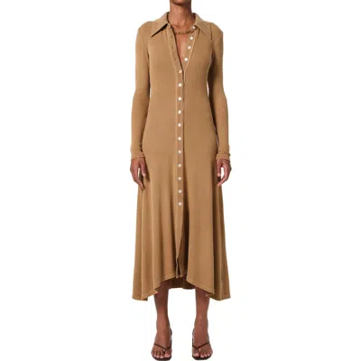 Citizens Of Humanity Gila Long Sleeve Rib Polo Shirtdress In Marcona
