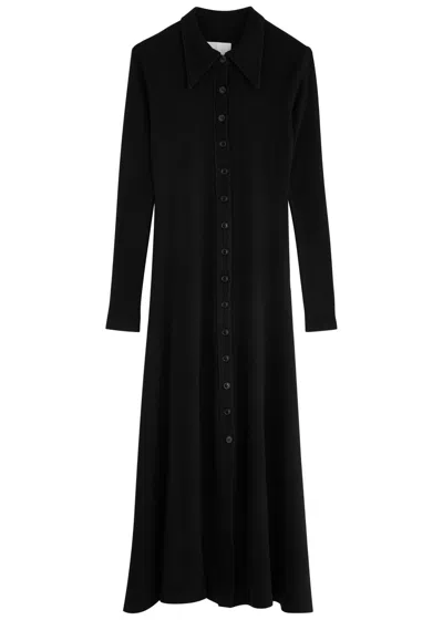 Citizens Of Humanity Gila Ribbed Stretch-jersey Midi Dress In Black