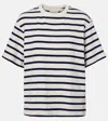 Citizen Of Humanity Womens Goldie Stripe-print Cotton-blend T-shirt Azure Stripe