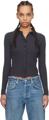 Citizen Of Humanity Varra Henley Tee Black In Charcoal