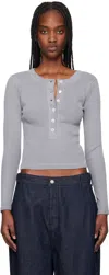 Citizen Of Humanity Gray Varra Henley T-shirt In Balboa (md Grey Mine