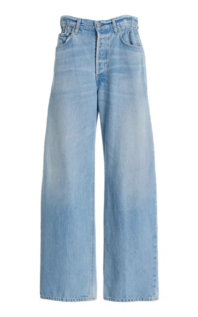 Citizen Of Humanity Gwendoline Scrunched Rigid High-rise Wide-leg Jeans In Blue