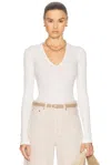 Citizen Of Humanity Helsa Deep V Bodysuit In Pashmina