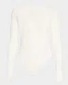Citizen Of Humanity Helsa Ribbed Deep-v Bodysuit In Pashmina