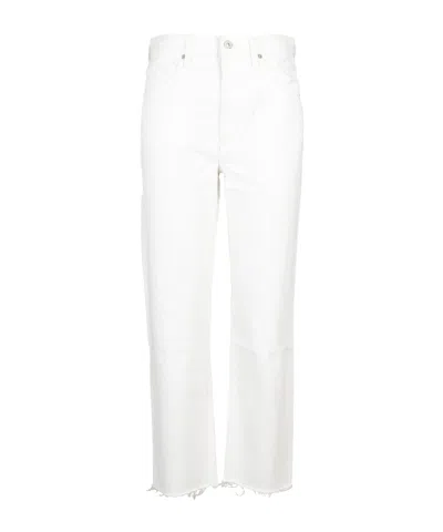 Citizens Of Humanity Emerson Boyfriend Cropped Jeans In White