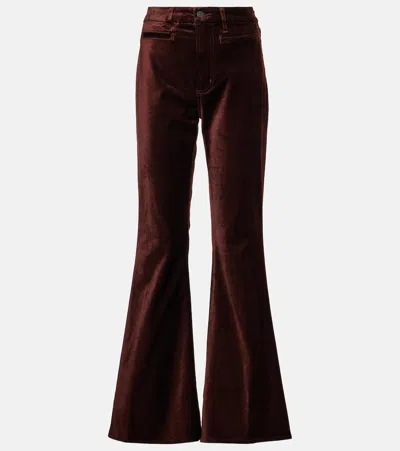 Citizens Of Humanity High-rise Velvet Flared Pants In Brown