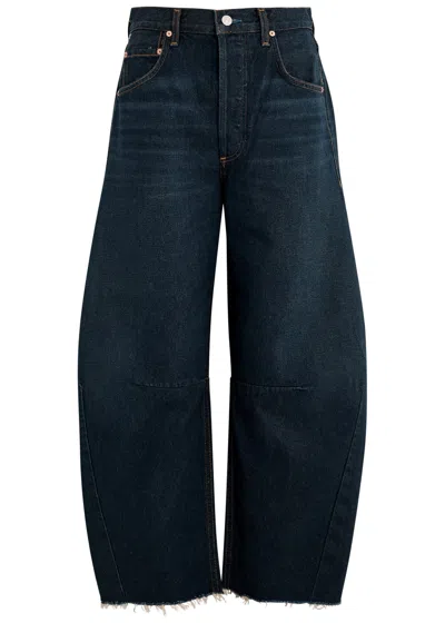 Citizen Of Humanity Citizens Of Humanity Horseshoe Barrel-leg Jeans In Dark Blue