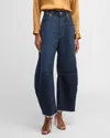 Citizen Of Humanity Horseshoe High Waist Chew Hem Crop Barrel Jeans In Bravo