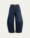 Citizen Of Humanity Horseshoe High Waist Chew Hem Crop Barrel Jeans In Bravo