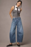 Citizen Of Humanity Horseshoe Distressed Mid-rise Barrel-leg Jeans In Blue