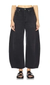 Citizen Of Humanity Horseshoe Cropped Raw Hem Jeans In Black