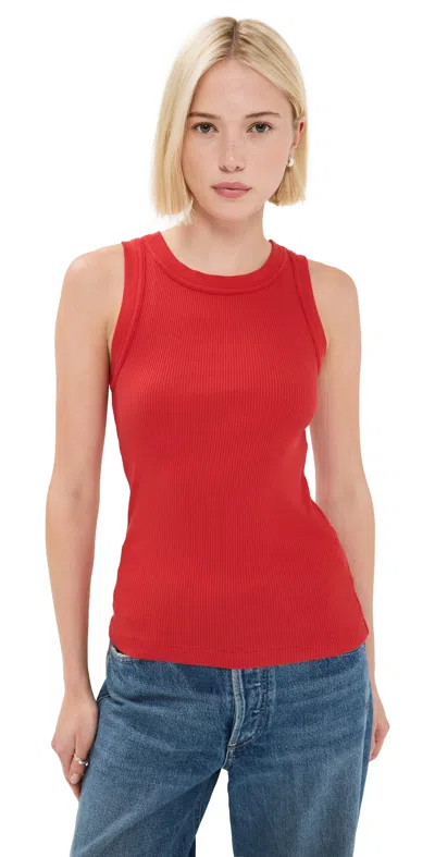 Citizen Of Humanity Isabel Rib Tank Aurora In Red