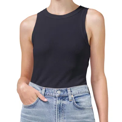 Citizen Of Humanity Isabel Rib Tank In Charcoal In Black