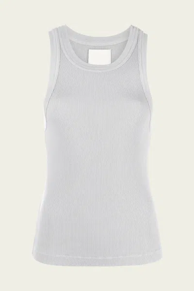 Citizens Of Humanity Varra Ribbed Stretch Organic Cotton And Lyocell-blend Henley Top In White