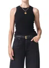 Citizen Of Humanity Isabel Ribbed Tank Top In Black In Black