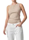 Citizens Of Humanity Isabel Rib Racerback Tank In Beige