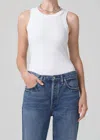 Citizens Of Humanity Isabel Ribbed Jersey Tank Top In White