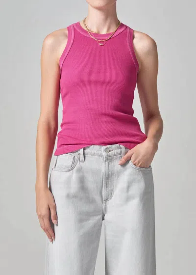 Citizens Of Humanity Isabel Ribbed Tank In Viola In Multi