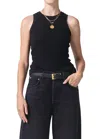 Citizen Of Humanity Isabel Ribbed Tank Top In Black In Black