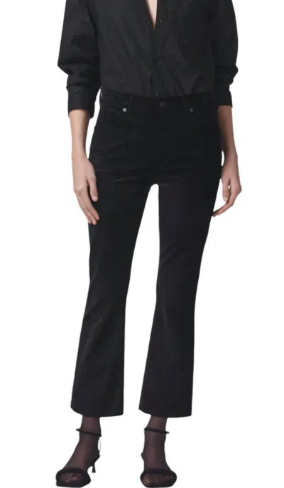Citizens Of Humanity Isola Cropped Boot In Velvet Jeans In Blk