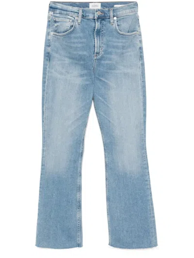 Citizens Of Humanity Isola Cropped Bootcut Jeans In Blue