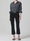 Citizen Of Humanity Isola Cropped Boot In Velvet Jeans In Blk In Black