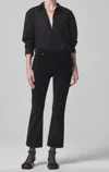 Citizen Of Humanity Daphne High-rise Straight Cropped Jeans In Black