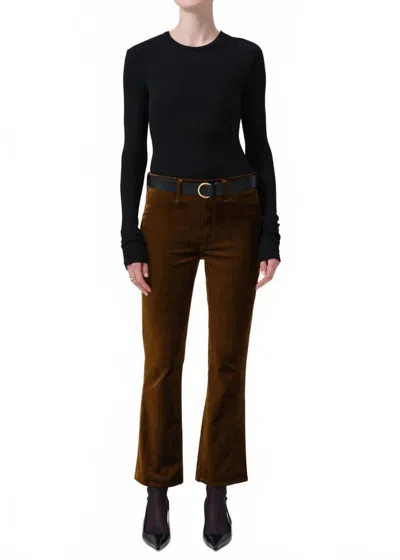 Citizens Of Humanity Isola Cropped Trouser In Golden Olive In Brown