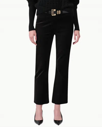 Citizens Of Humanity Isola Cropped Velvet Trouser In Black