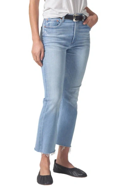 Citizens Of Humanity Isola Raw Hem Mid Rise Crop Bootcut Jeans In Marquee
