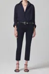 Citizen Of Humanity Isola Straight Crop Jean In Plush Black In Blue