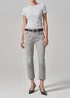 Citizen Of Humanity Isola Straight Crop Jeans In Quartz Grey In Grey