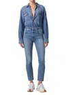 Citizen Of Humanity Isola Raw Hem Crop Straight Leg Jeans In Multi