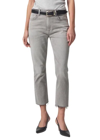 Citizen Of Humanity Isola Straight Crop Jeans In Quartz Grey In Multi