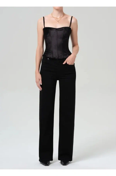 Citizens Of Humanity Jeans Annina High Rise Wide Leg In Starless In Black